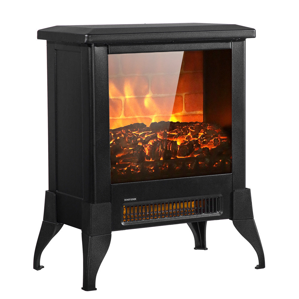 US SF512-14A 120V 1400W 14 Inch Fireplace, Black, Iron, Freestanding, Fake Firewood-Heating Wire