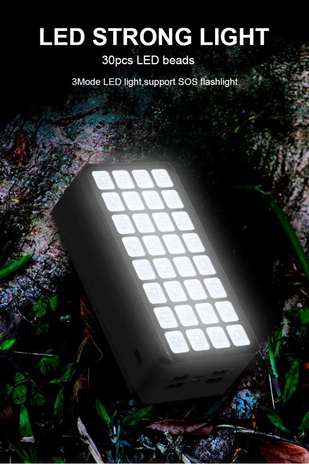 Power Bank Strong Lights portable Solar Charger 50000 Mah