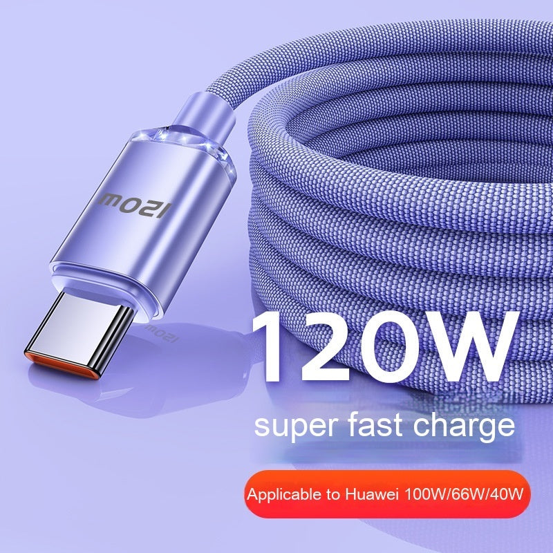 120W Data Cable Type-C Mobile Phone Charging Cable