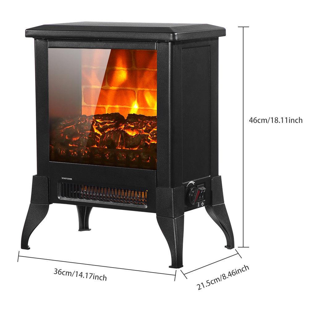 US SF512-14A 120V 1400W 14 Inch Fireplace, Black, Iron, Freestanding, Fake Firewood-Heating Wire