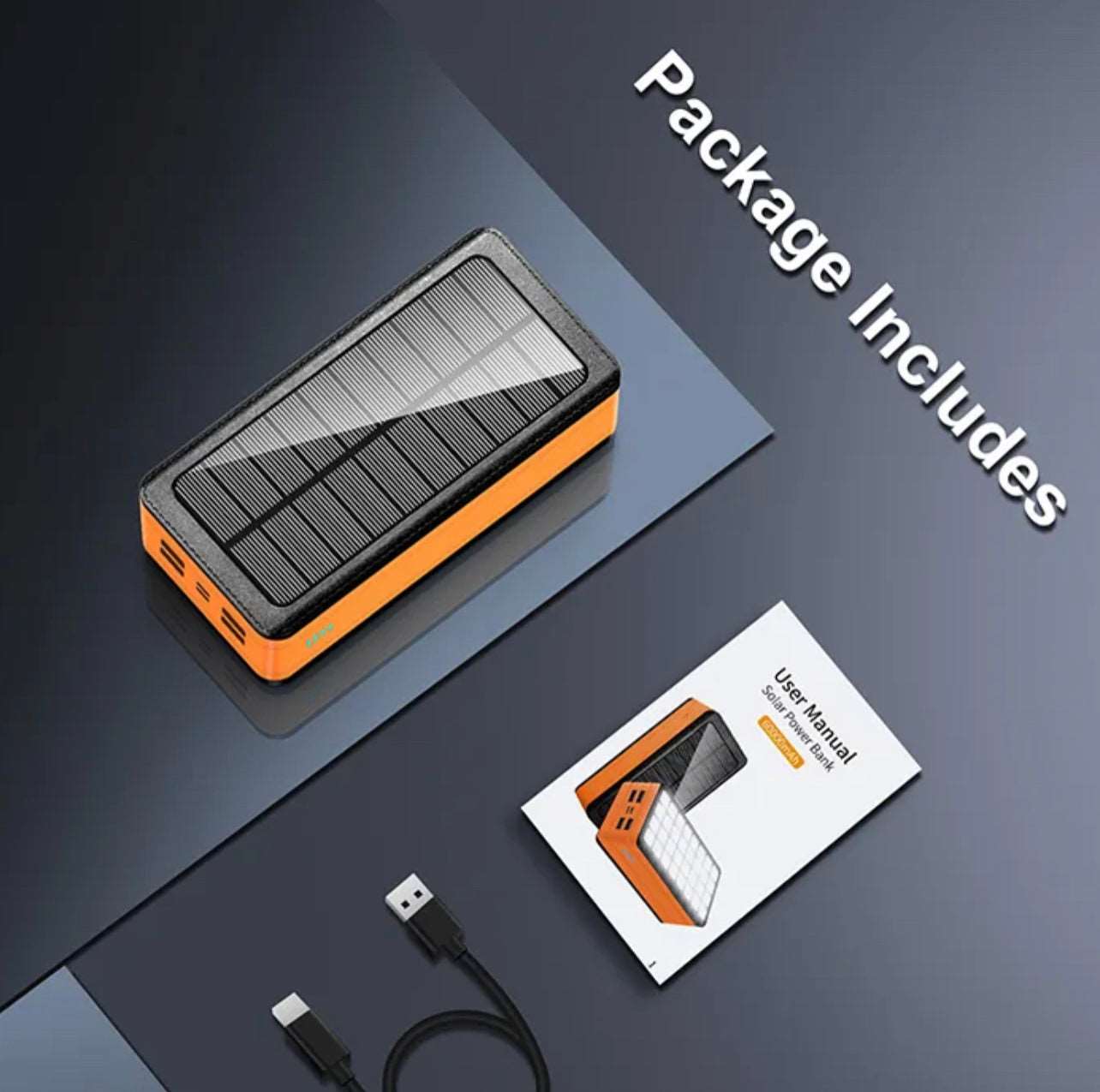 Power Bank Strong Lights portable Solar Charger 50000 Mah