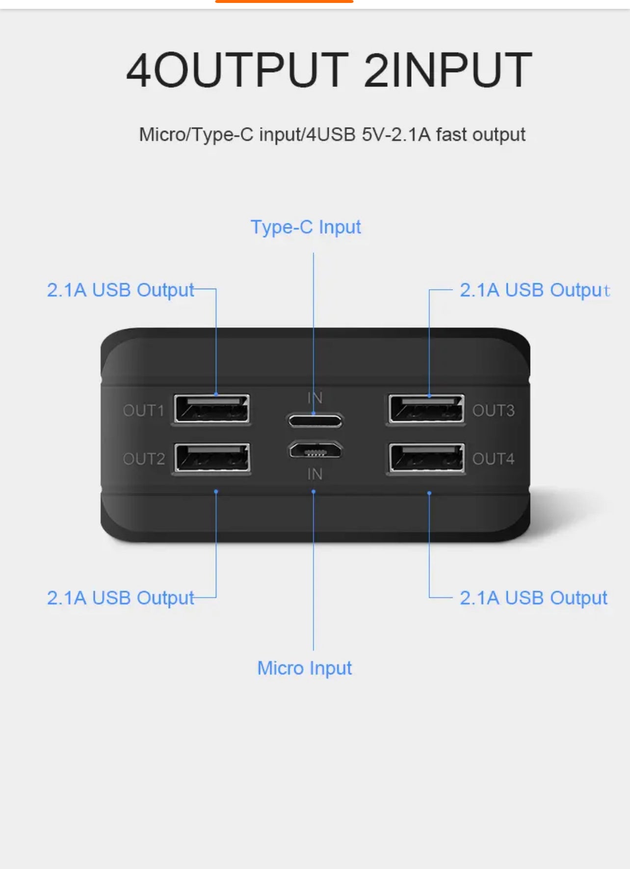 Power Bank Strong Lights portable Solar Charger 50000 Mah