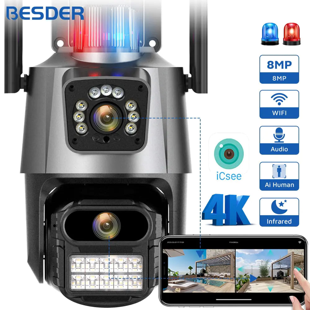 Cutting-Edge 4K 4MP Dual Screen PTZ WiFi Camera