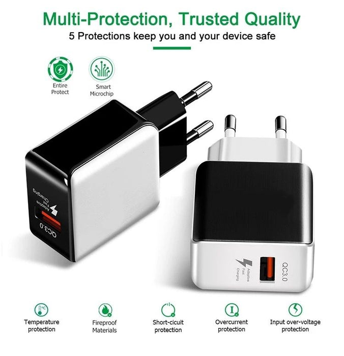 QC 3.0 EU plug US Plug quick charge wall charger